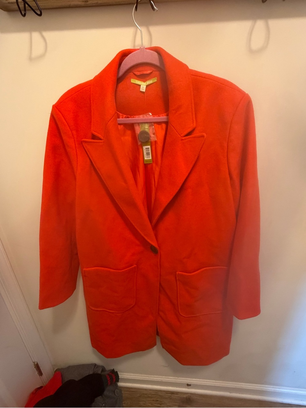 Red Women's Single-Button Coat Jacket
